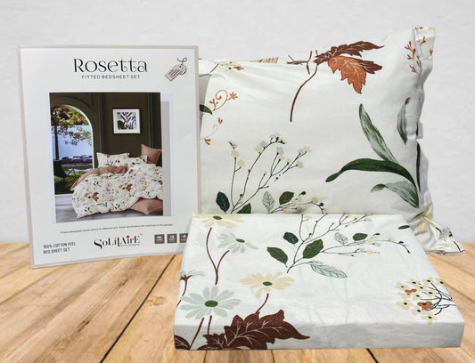 Rosetta Fitted Bedsheet Set With Pillow Covers