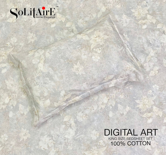 Digital Art 100% Cotton King Size Bedsheet Set