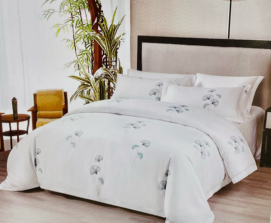 ✨ Solitaire White River King Size Bedsheet Set – 100% Organic Cotton | Jointless | 3 Pc (1 Bedsheet + 2 Pillow Covers)