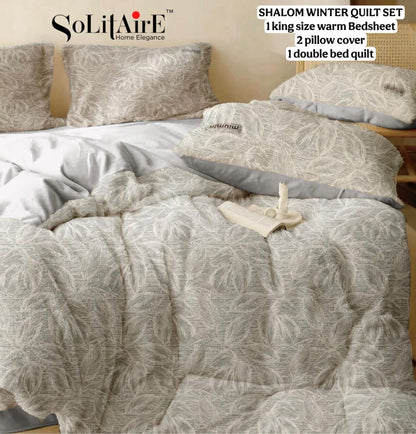 Shalom Warm King Size Bed In A Bag – Ultra Soft Cashmere Winter Quilt Set