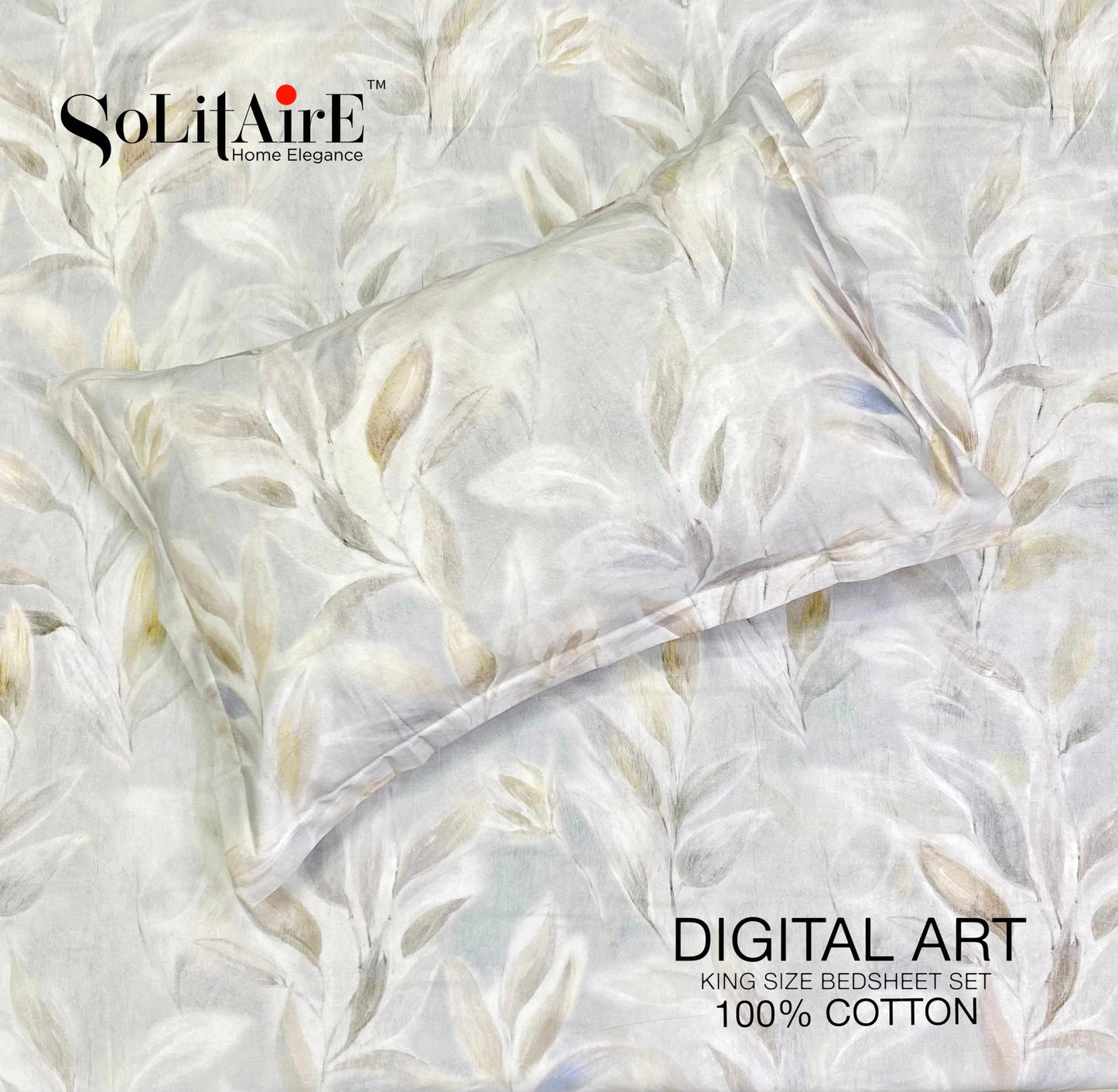 Digital Art 100% Cotton King Size Bedsheet Set