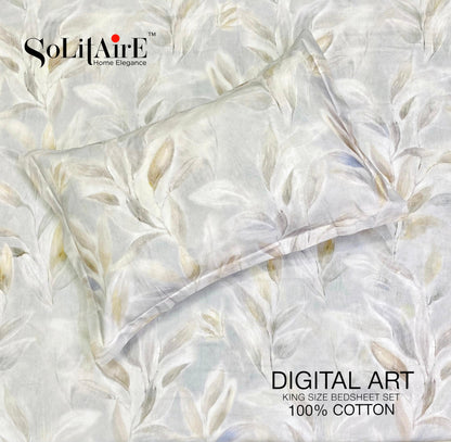 Digital Art 100% Cotton King Size Bedsheet Set