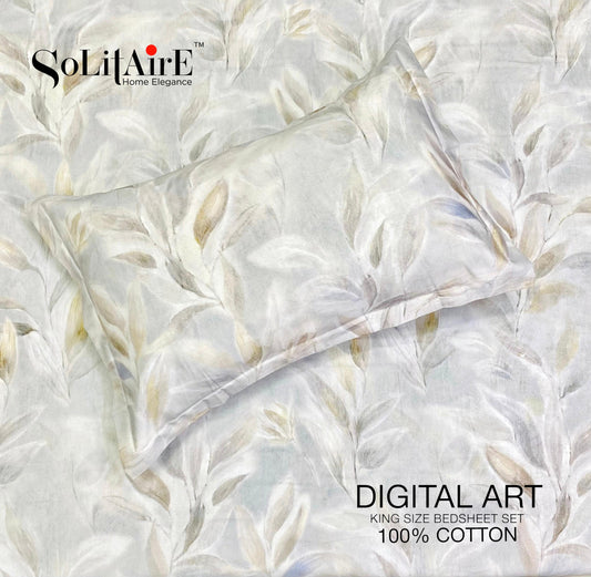 Digital Art 100% Cotton King Size Bedsheet Set