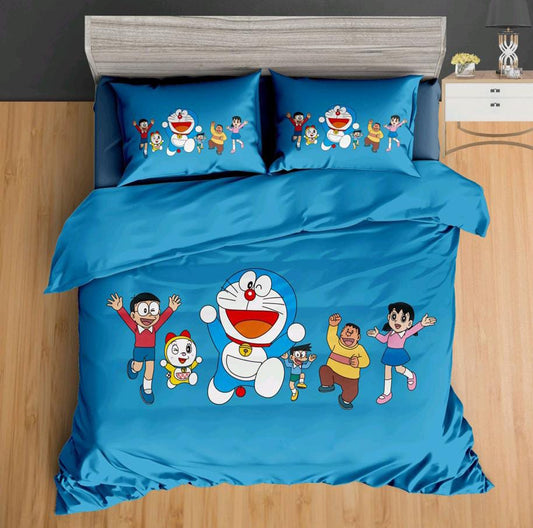 Kids Den Jointless King Size Panel Print Bedsheet Set