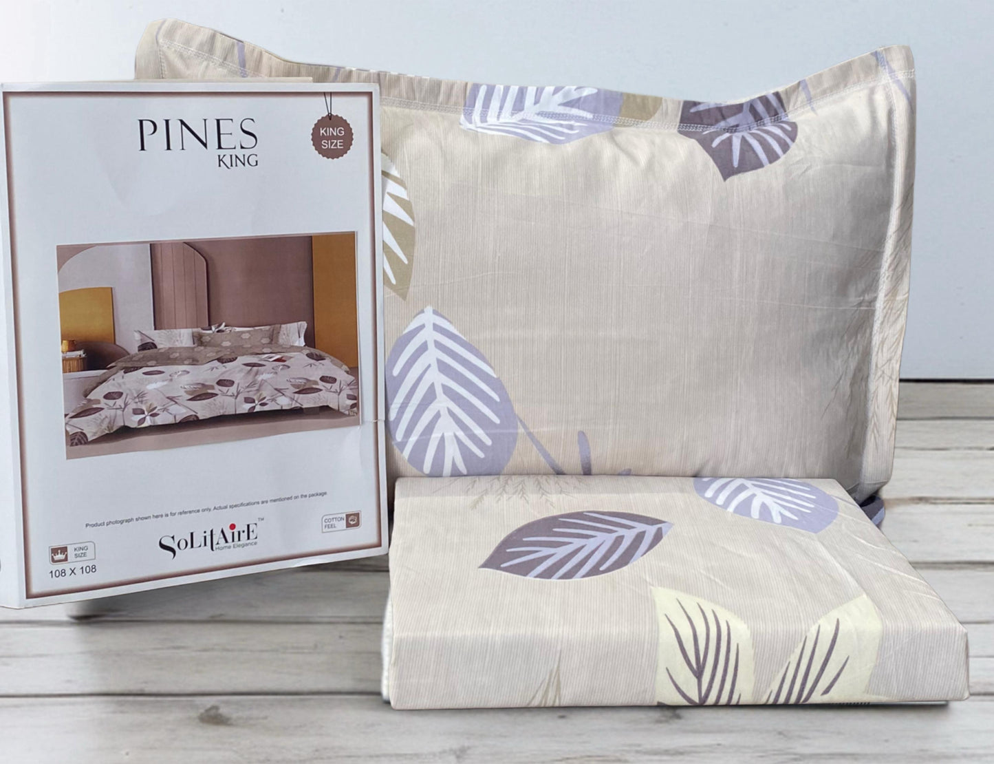 Pines King Size Bedsheet Set With 2 Pillow Covers