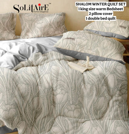 Shalom Warm King Size Bed In A Bag – Ultra Soft Cashmere Winter Quilt Set