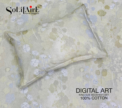 Digital Art 100% Cotton King Size Bedsheet Set