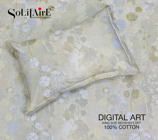 Digital Art 100% Cotton King Size Bedsheet Set
