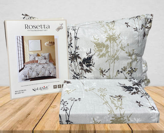 Rosetta Fitted Bedsheet Set With Pillow Covers