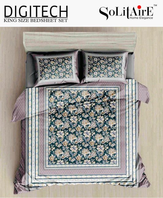 Panel Print Digitech King Size Jointless Bedsheet