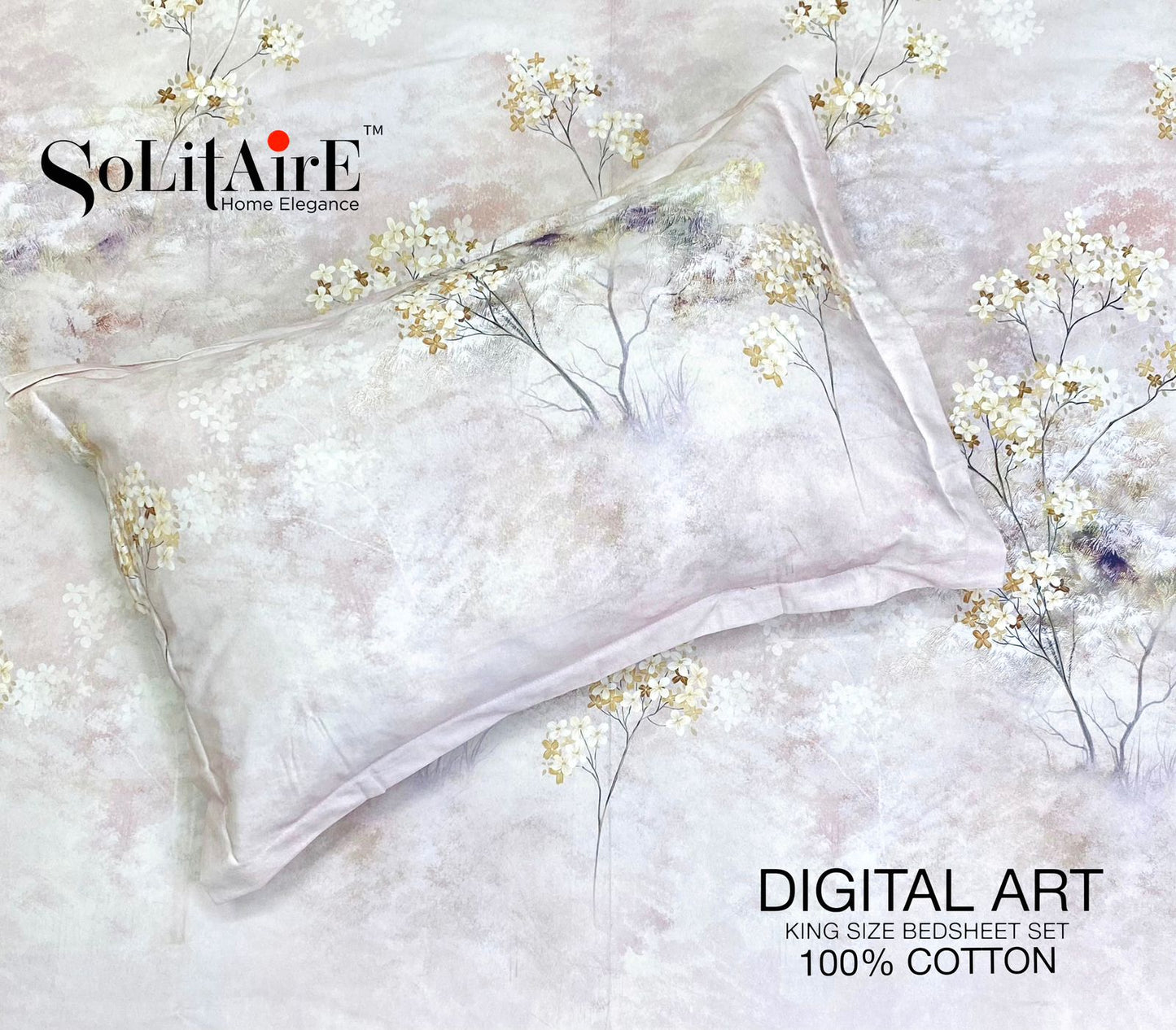 Digital Art 100% Cotton King Size Bedsheet Set
