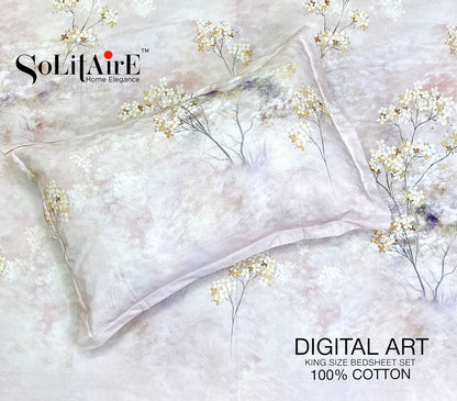 Digital Art 100% Cotton King Size Bedsheet Set