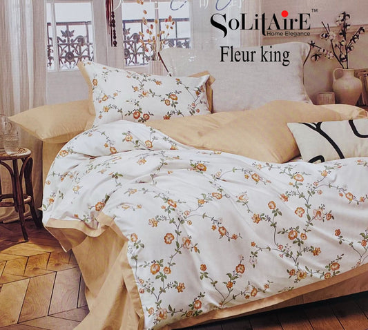 FLEUR KING COTTON BEDSHEET
