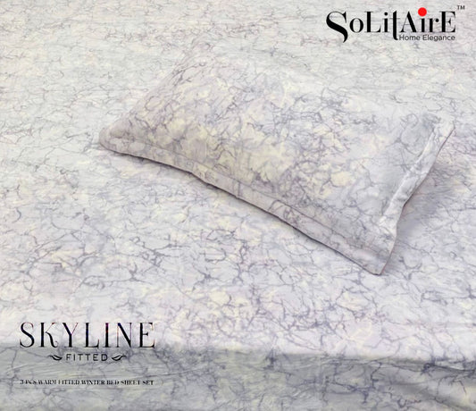 Skyline Fitted King-Size Bed Set Italian Cashmere Feel – Super-Soft, Warm & Skin-Friendly