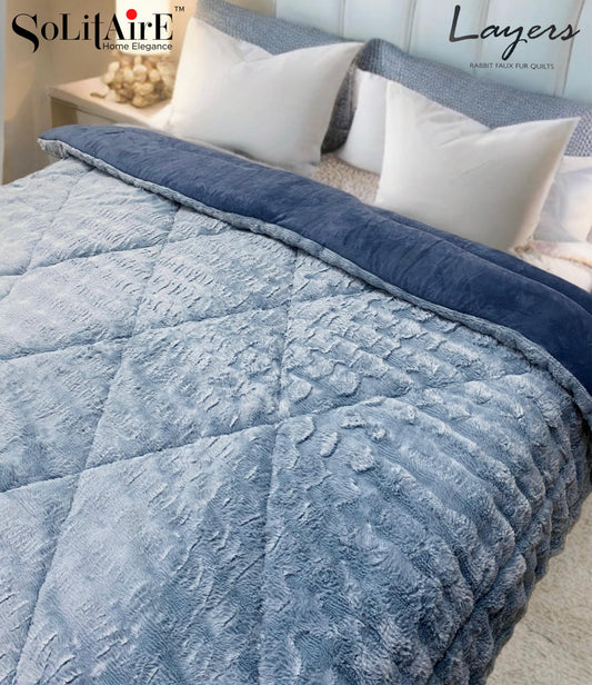 Rabbit-Fur Ultra-Warm Winter Quilt Solid Colour – Skin-Friendly, Eco-Safe Machine-Washable