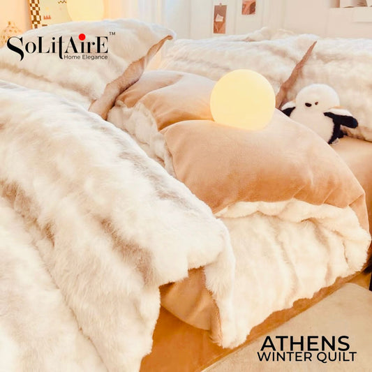 Athens Rabbit-Fur Ultra-Warm Double Winter Quilt Skin-Friendly, Machine-Washable