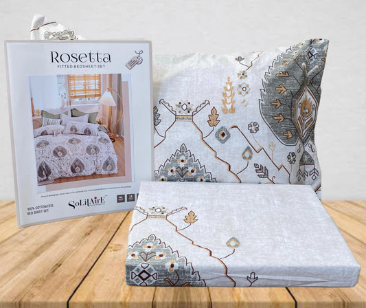 Rosetta Fitted Bedsheet Set With Pillow Covers