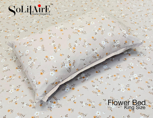 FLOWER BED King Size Jointless Bedsheet Set