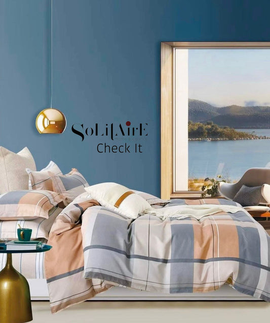 Check It Glazed Cotton Double Bed Sheet