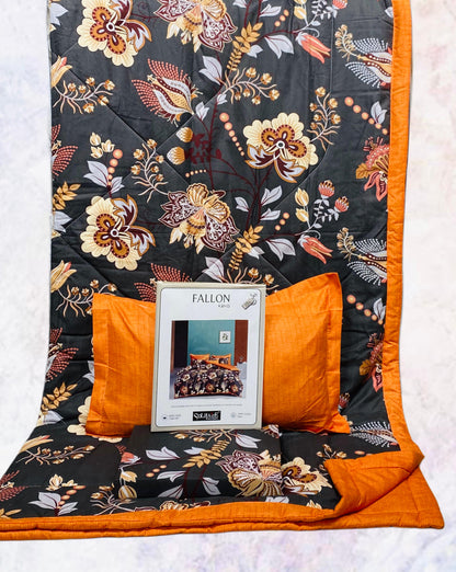 FALLON 4-Piece Comforter Set with Bedsheet with Pillow Covers & Reversible AC Comforter