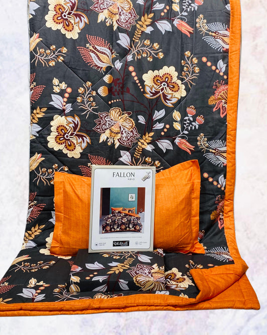 FALLON 4-Piece Comforter Set with Bedsheet with Pillow Covers & Reversible AC Comforter