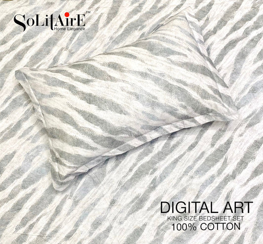 Digital Art 100% Cotton King Size Bedsheet Set