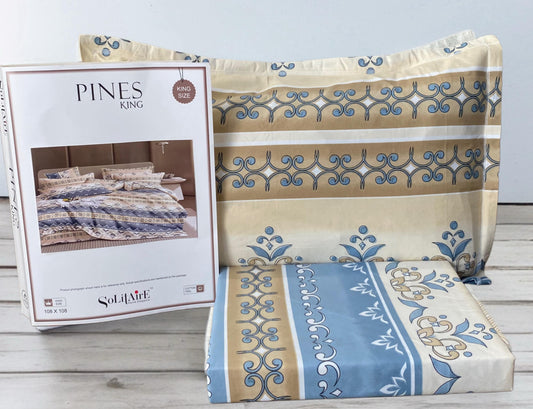 Pines King Size Bedsheet Set With 2 Pillow Covers