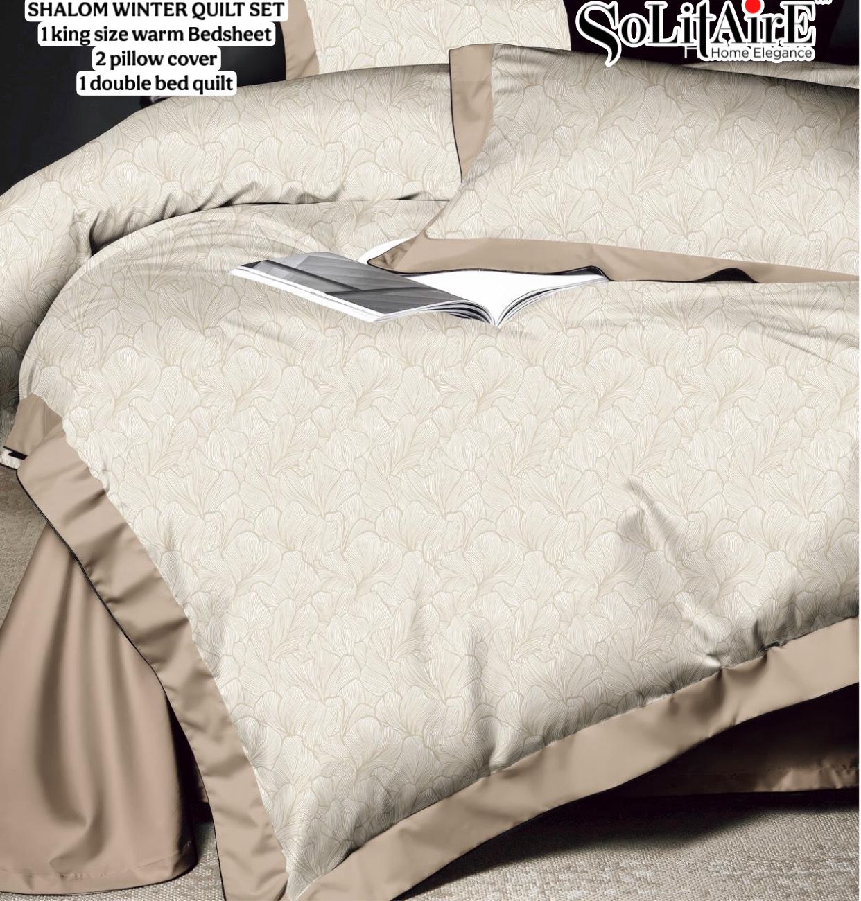 Shalom Warm King Size Bed In A Bag – Ultra Soft Cashmere Winter Quilt Set