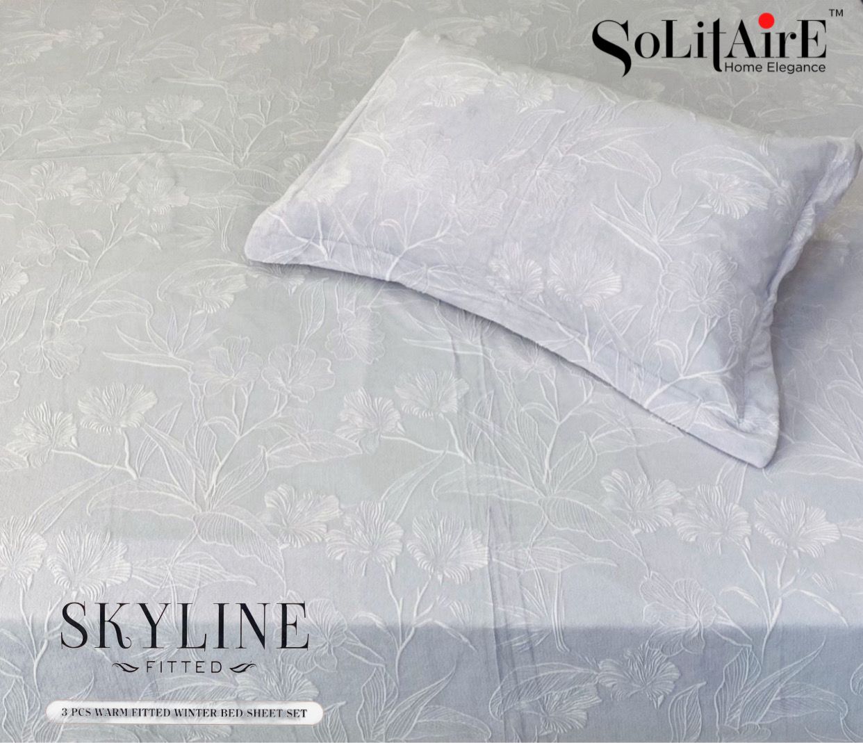 Skyline Fitted King-Size Bed Set Italian Cashmere Feel – Super-Soft, Warm & Skin-Friendly