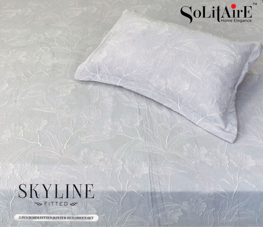 Skyline Fitted King-Size Bed Set Italian Cashmere Feel – Super-Soft, Warm & Skin-Friendly
