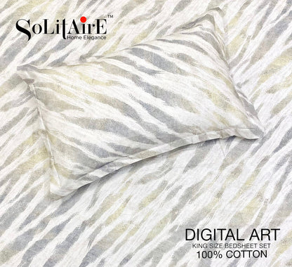 Digital Art 100% Cotton King Size Bedsheet Set