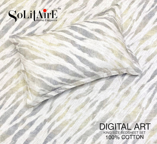 Digital Art 100% Cotton King Size Bedsheet Set
