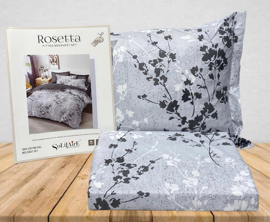 Rosetta Fitted Bedsheet Set With Pillow Covers