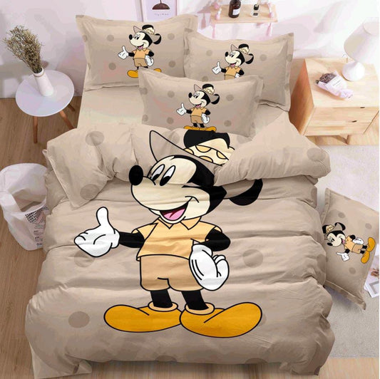 Kids Den Jointless King Size Panel Print Bedsheet Set