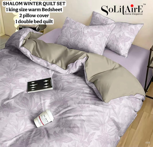 Shalom Warm King Size Bed In A Bag – Ultra Soft Cashmere Winter Quilt Set