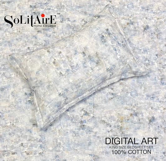 Digital Art 100% Cotton King Size Bedsheet Set