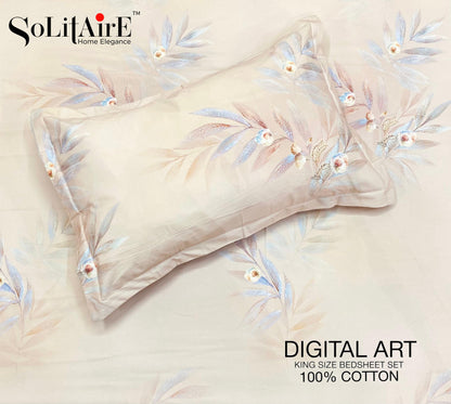 Digital Art 100% Cotton King Size Bedsheet Set