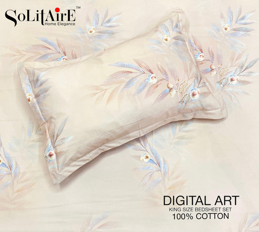 Digital Art 100% Cotton King Size Bedsheet Set