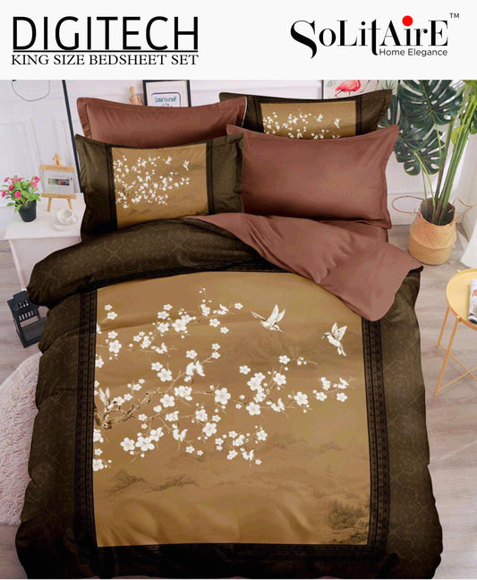 Panel Print Digitech King Size Jointless Bedsheet