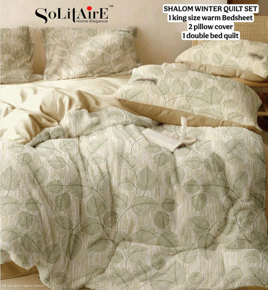 Shalom Warm King Size Bed In A Bag – Ultra Soft Cashmere Winter Quilt Set