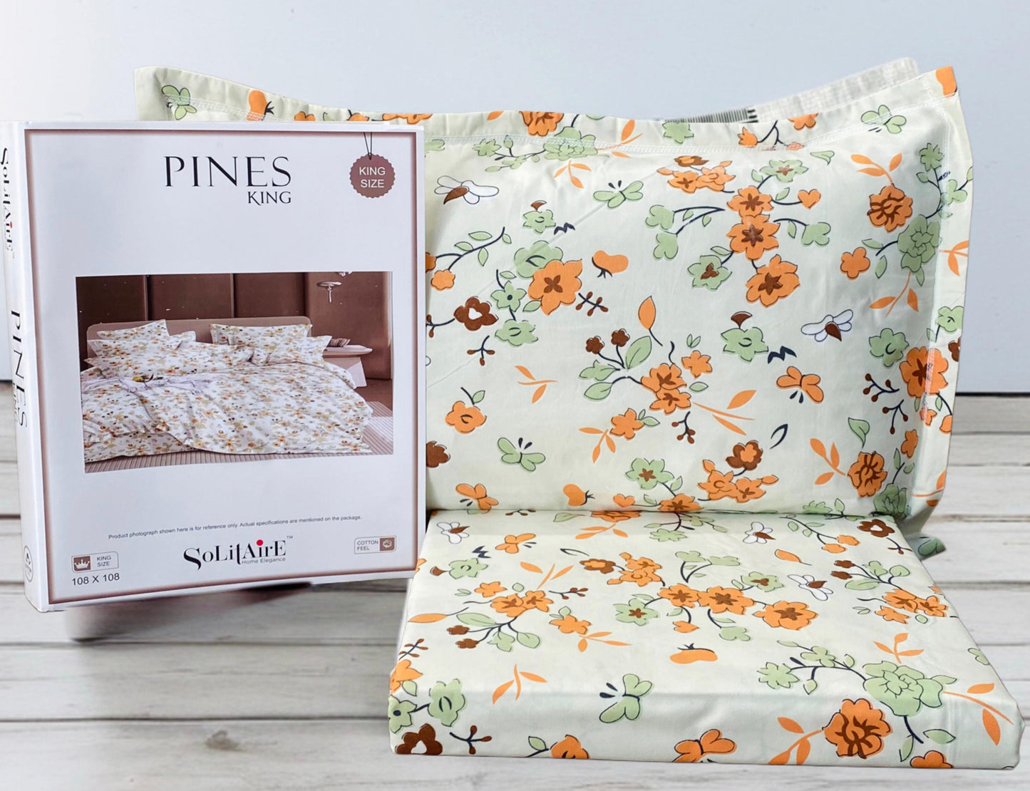Pines King Size Bedsheet Set With 2 Pillow Covers