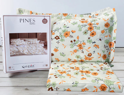 Pines King Size Bedsheet Set With 2 Pillow Covers