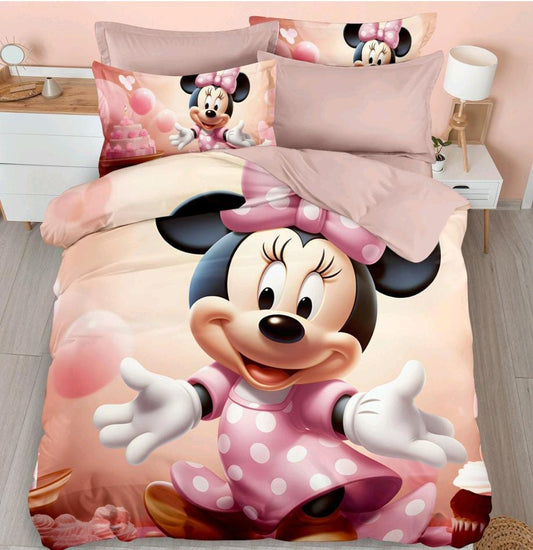 Kids Den Jointless King Size Panel Print Bedsheet Set