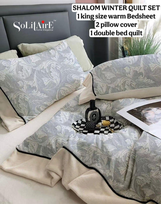 Shalom Warm King Size Bed In A Bag – Ultra Soft Cashmere Winter Quilt Set