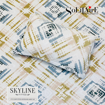 Skyline Fitted King-Size Bed Set Italian Cashmere Feel – Super-Soft, Warm & Skin-Friendly