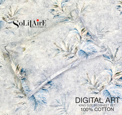 Digital Art 100% Cotton King Size Bedsheet Set