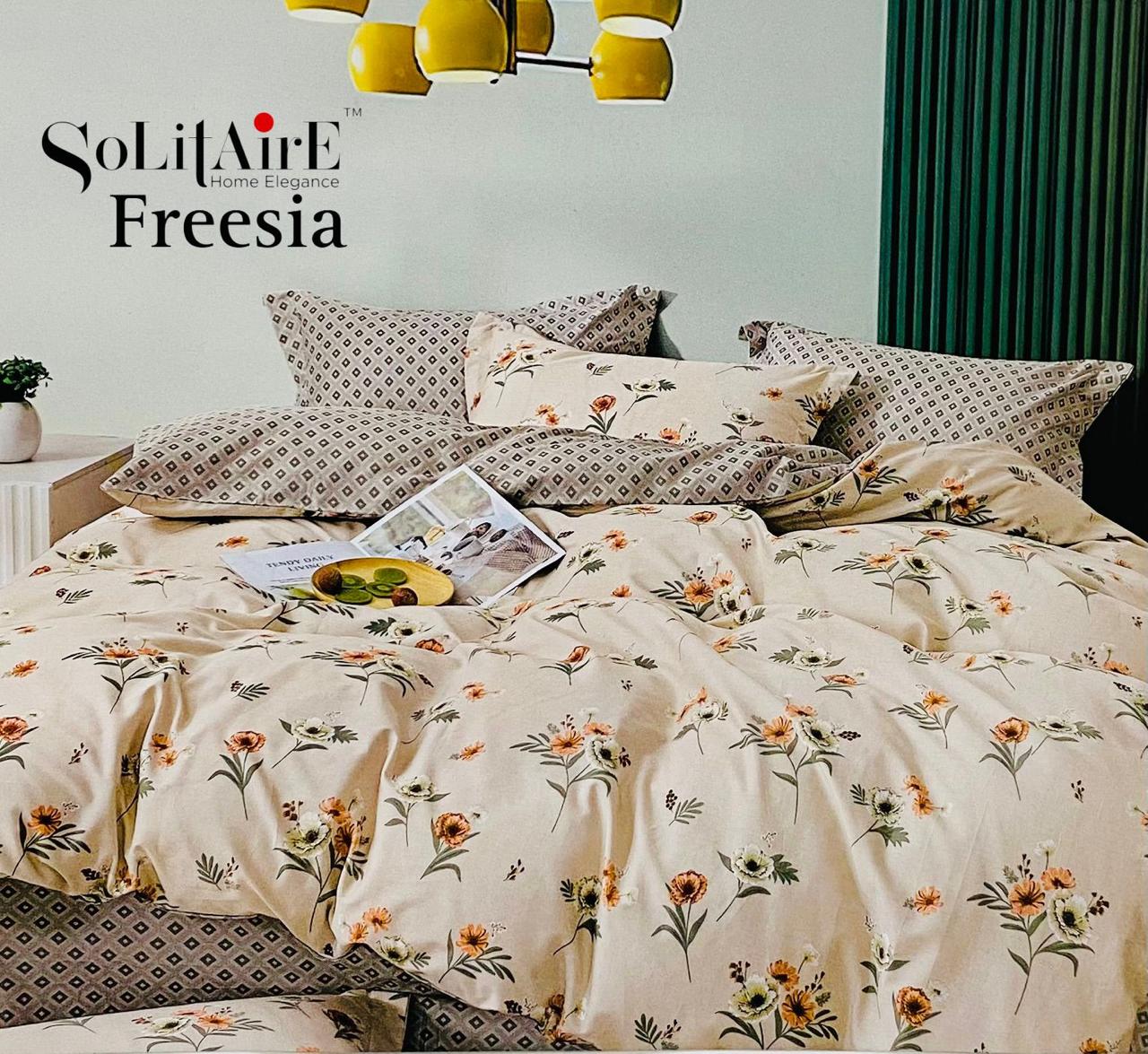 🌸 FREESIA 100% Cotton Queen Size Bedsheet Set