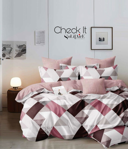 Check It Glazed Cotton Double Bed Sheet