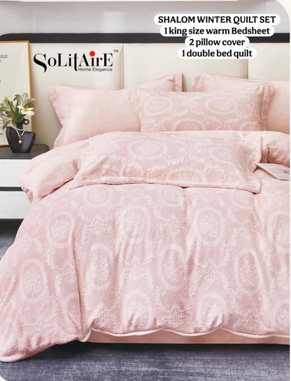 Shalom Warm King Size Bed In A Bag – Ultra Soft Cashmere Winter Quilt Set