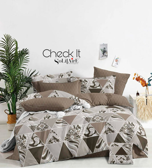 Check It Glazed Cotton Double Bed Sheet